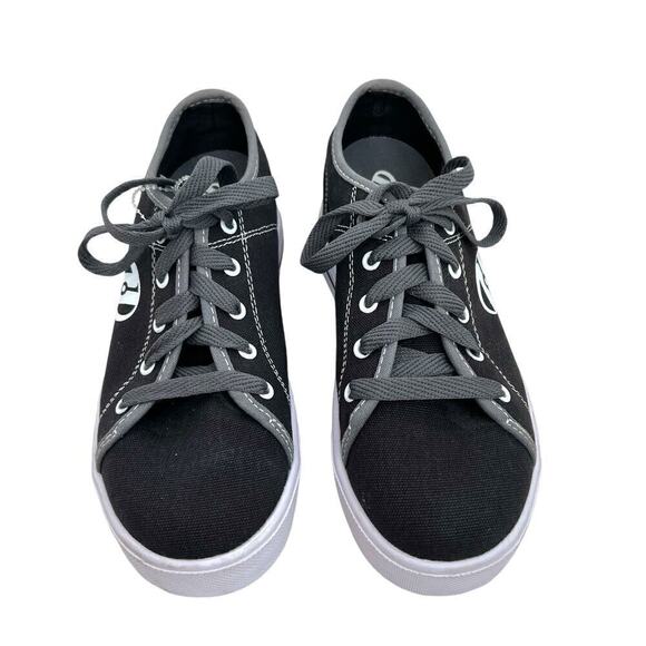 HEELEYS Wheeled Sneakers in Black canvas Gray TZzasrim Unisex Size 5 Big Kid - Picture 3 of 9